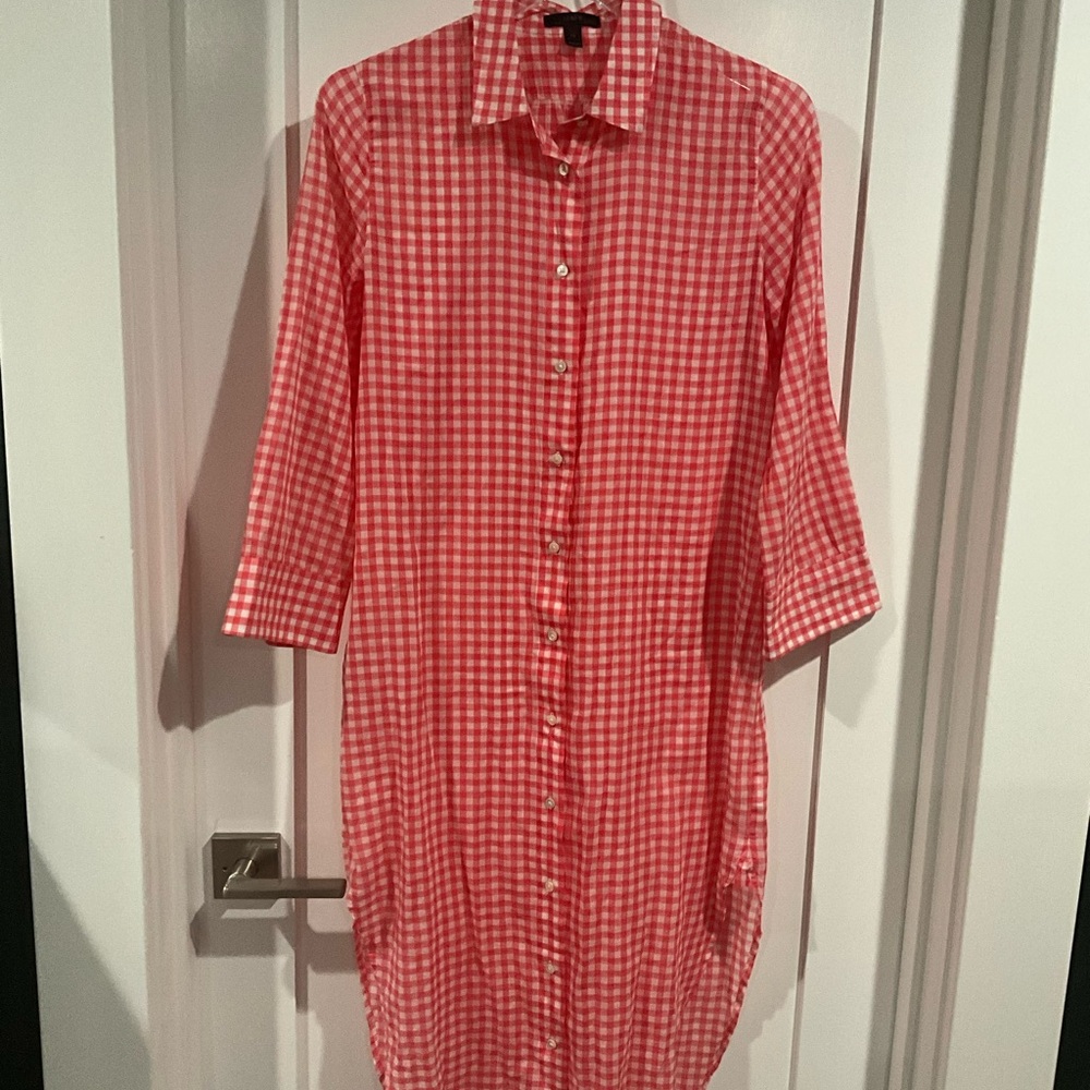 J.Crew Red and White Checkered Shirt